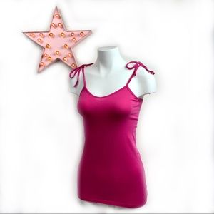 🎀4/$20 Hot Pink Tank Top with Tie Up Shoulders S